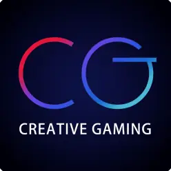 สัญลักษณ์ค่าย Creative Gaming โลโก้วงกลม CG สีน้ำเงินแดง
