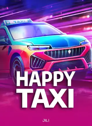 รูปรถแท็กซี่สปอร์ตบนพื้นม่วงชมพู Happy Taxi ค่าย JILI